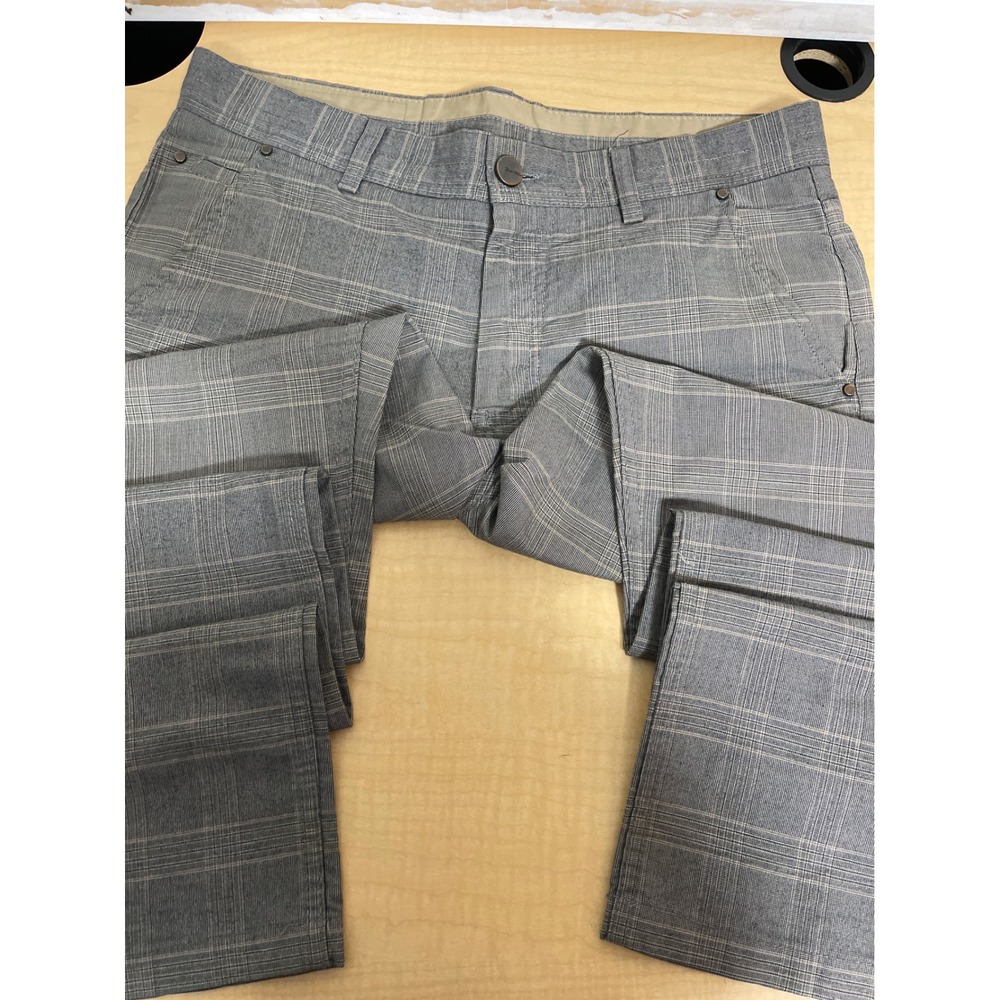 Zara Man Sport Classic Grey Plaid Trousers Slim Fit Pants 31 x 31